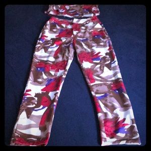 Pants set/ crop top